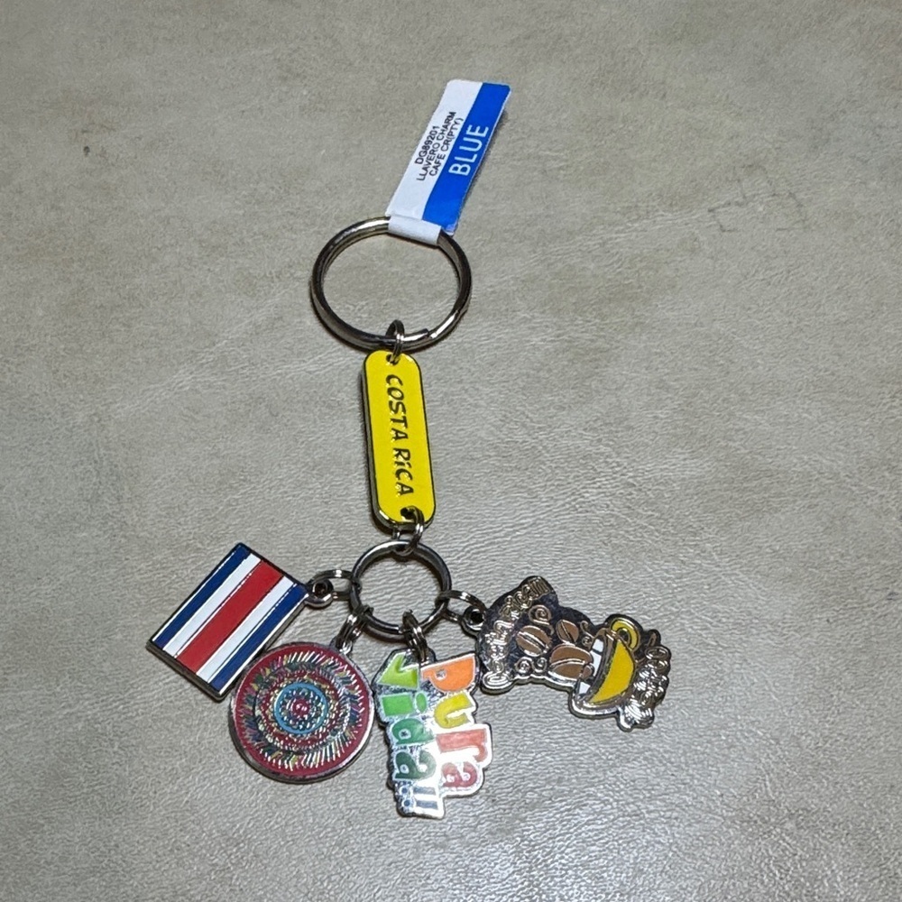Costa Rica Souvenir Keychain with Charms